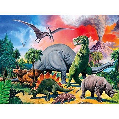 Puzzle enfant Ravensburger Au Milieu Des Dinosaures 100 Pièces