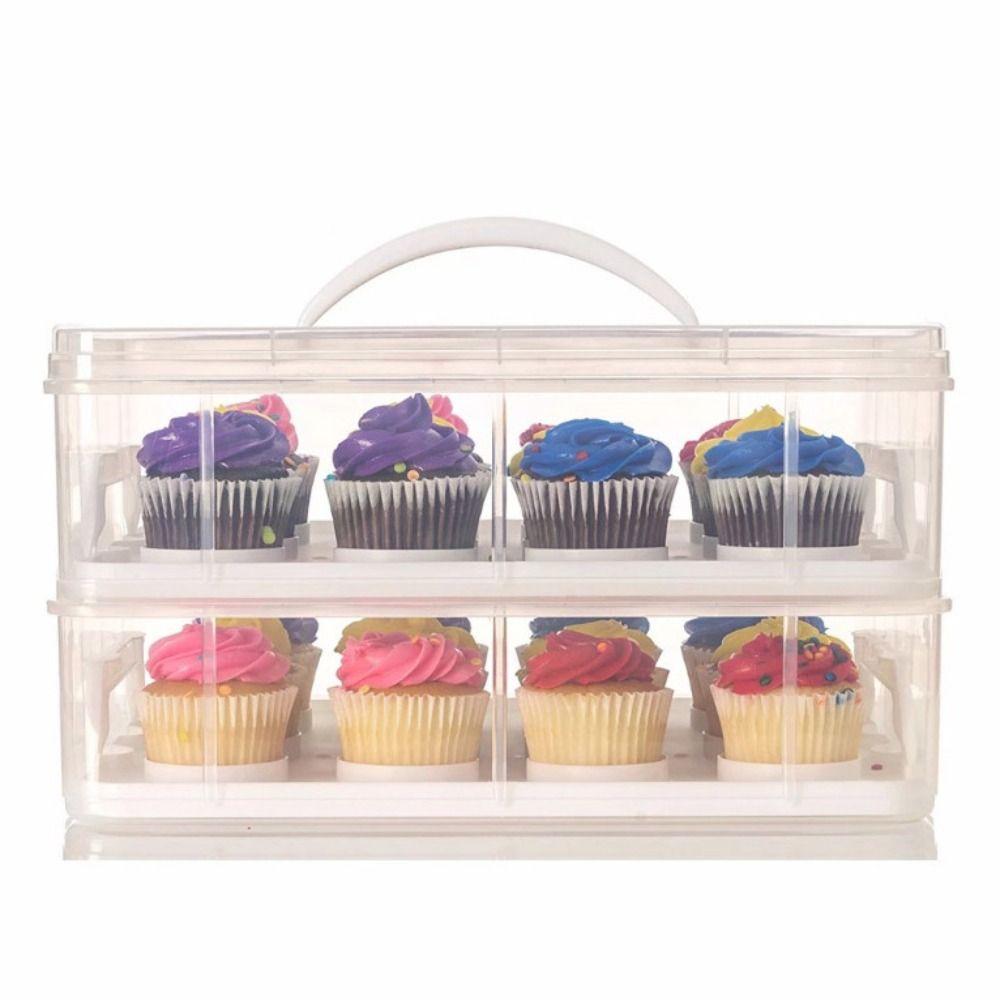 2 Tier Cupcake Storage Box Transparent Cupcake Containers Cupcake  Holder Cupcake Carrier  Party