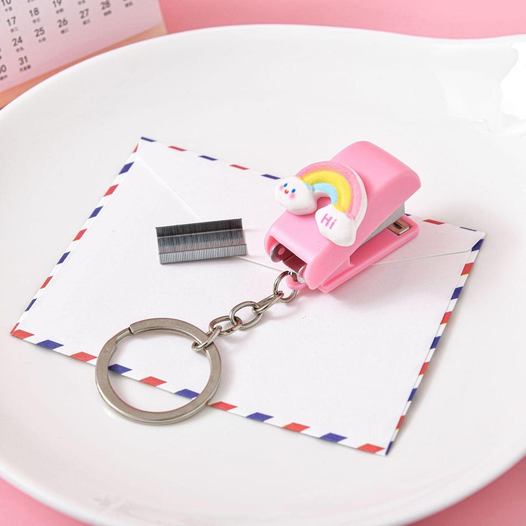 Portable Cute Children's Stapler - Cartoon Mini Keychain