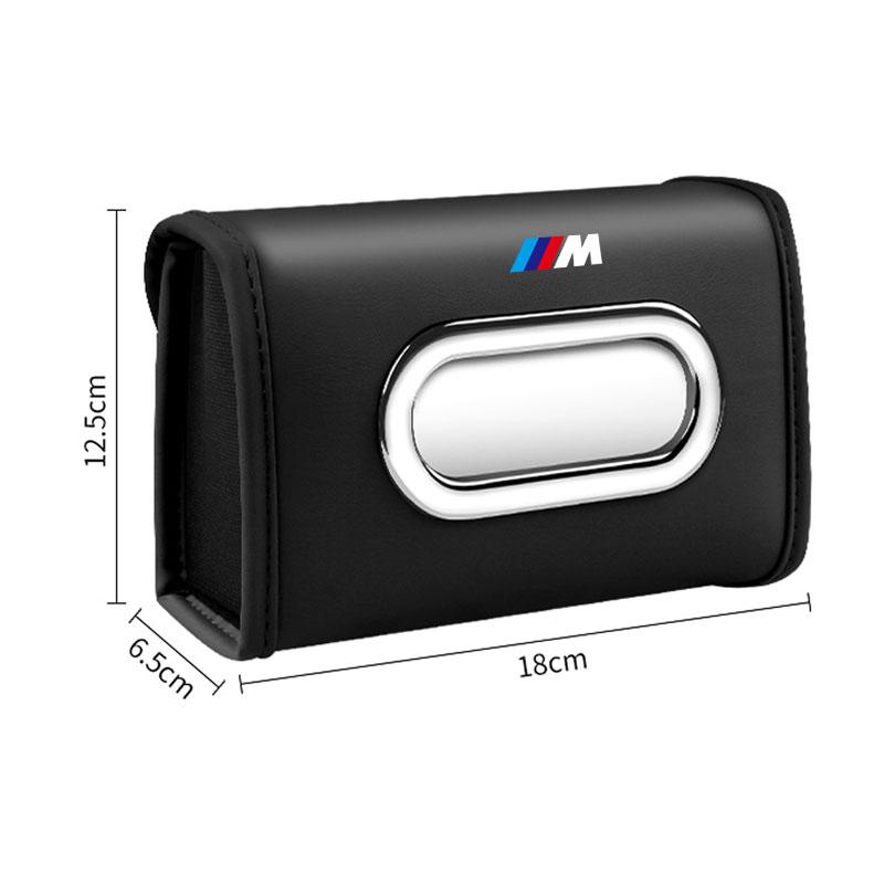 DKXA1 Premium Leather Car Tissue Box For BMW X1X3X4 X5 X6 X7 Series 1 2 3 5 7 F15 F16 F40 IX3 G20 G30 Z3 Z4 M5 Napkin Case Kleenex Bag