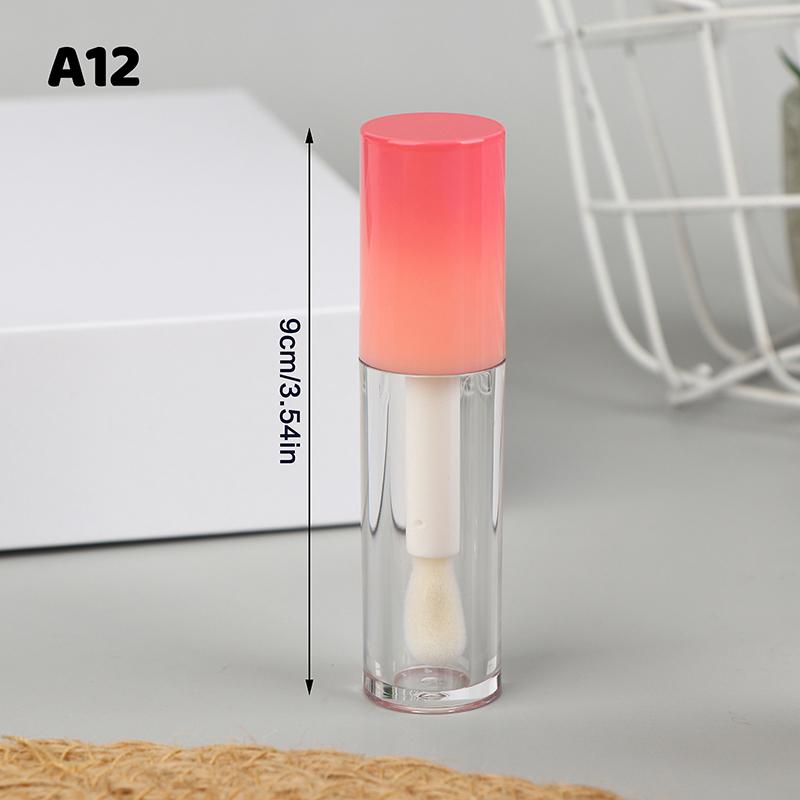 Refillable Lip Glaze Bottle with Keychain – Empty Gradient Tube for Liquid Lip Gloss or Samples