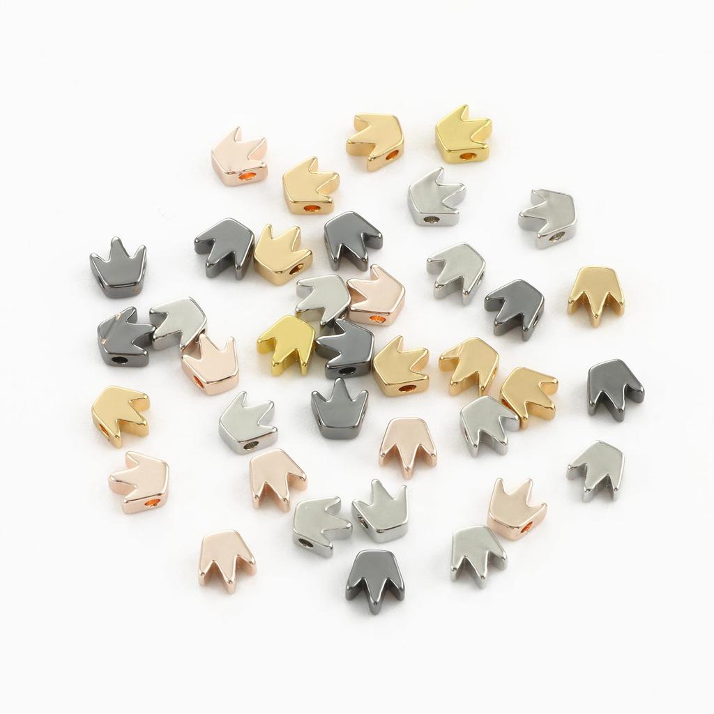 10pcs Copper Beads Charms Cross Heart Star Moon Beads Plated Crafts Color Retention Beads for Jewelry Making Diy Bracelet Necklace