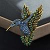 Vintage Design Bird Crystal Solid Color Brooch Pin Fashion Classic Animal Badges For Women