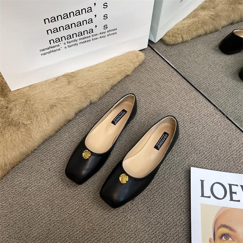 Fashion Flat Shoes for Women 2025 Spring and Autumn Square Toe Plus Size Women's Shoes  Loafers Women Ladies Zapatos De Mujer