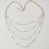Korean Style Elegant Multi-layer Pearl Metal Chain Necklace for Women