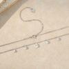 Dainty 925 Sterling Silver Teardrop Zircon Charm Necklace for Women Daily Wear Jewelry