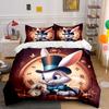 White Rabbit Vintage Clock with Pocket Watch Print Bedding Set 1 Duvet Cover 2 Pillowcases for Adult and Children Luxury Gift