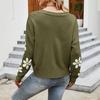 V Neck Floral Pattern Knitwear Cardigan Women Long Sleeve Button Placket Knitting Coat Sweater Jacket