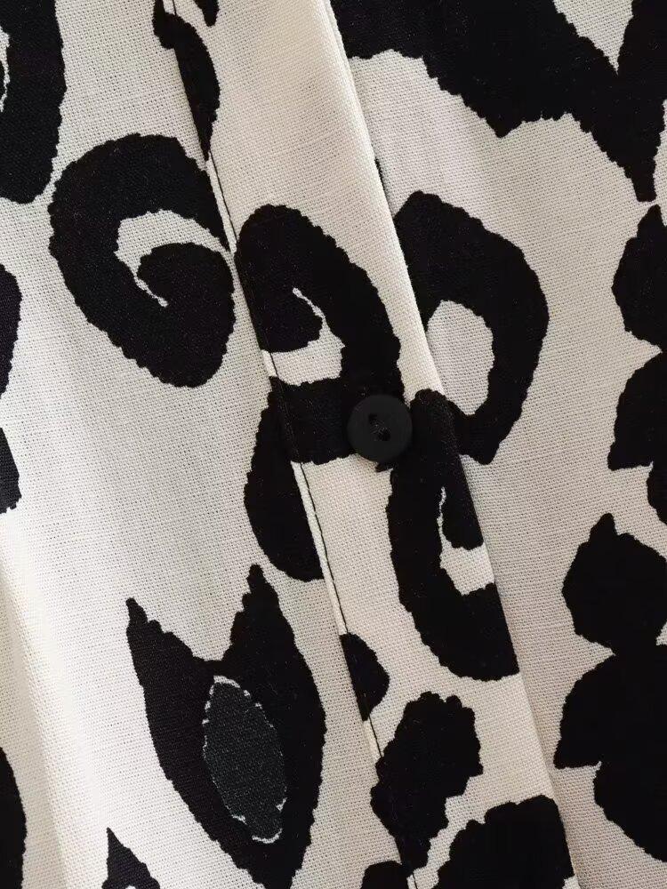 Spring 2025 Women's European-American Style Print Mini Dress