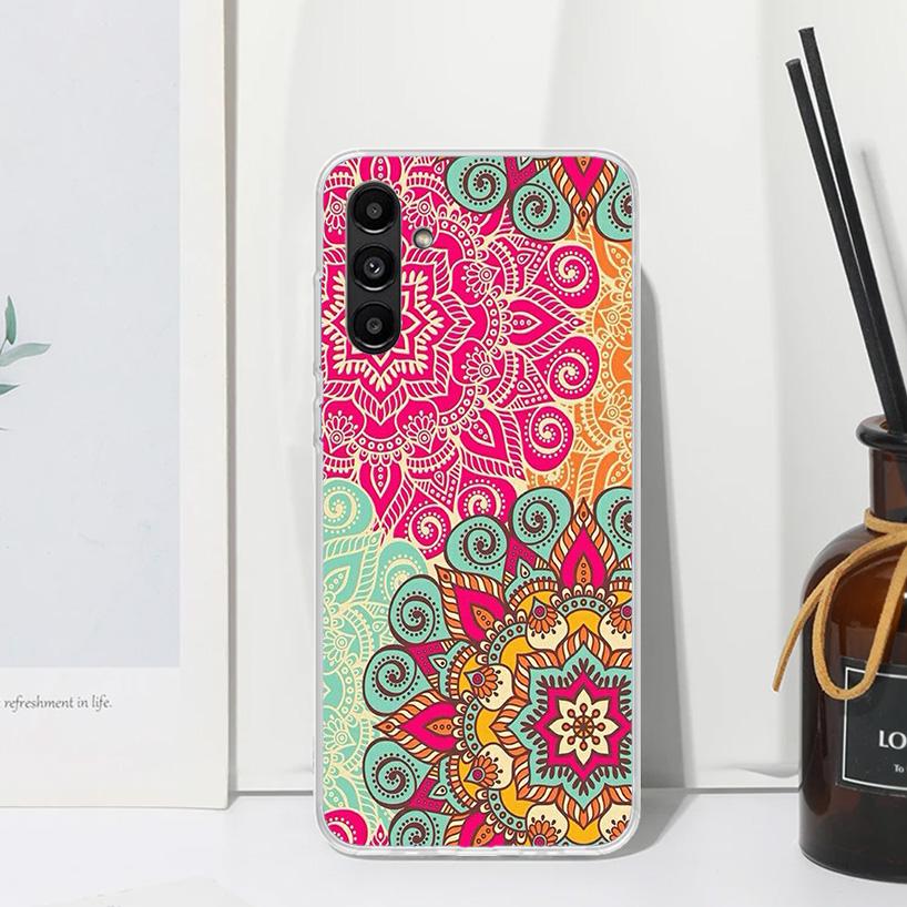 Totem Mandala Colorful Flower Phone Case For Samsung Galaxy A15 A25 A35 A55 A14 A24 A34 A54 A13 A23 A33 A53 A12 A22 A32 A52 A05S