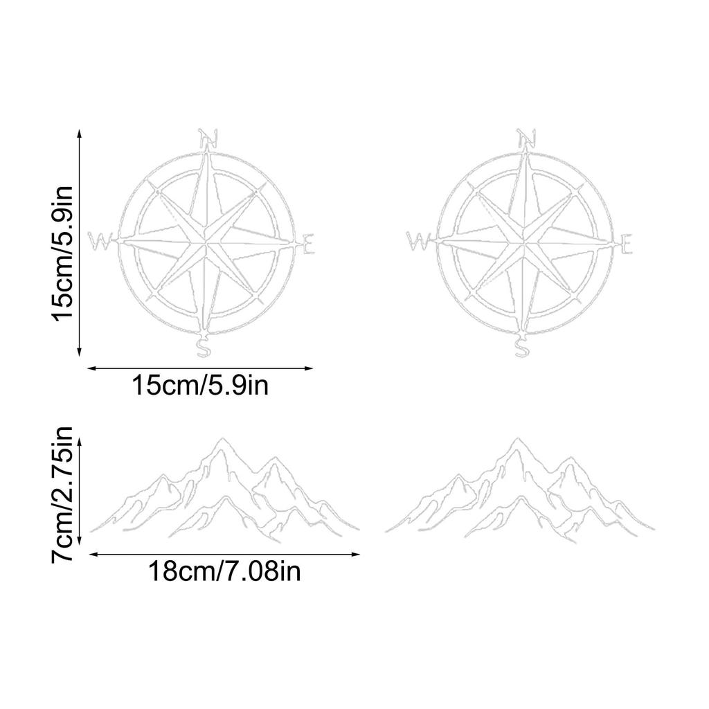 Car Body Sticker, Mountain Sticker for Car, Car Door Decal, Car Decoration Sticker- 4X