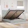 VidaXL Ottoman Bed Frame with Light Grey Mattress 200x200 Cm Velvet 3314342
