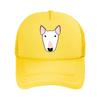 Daisy the Bull Terrier Baseball Cap  Vintage Style Black with Pink  White Dog Face Design  Mesh Baseball Cap