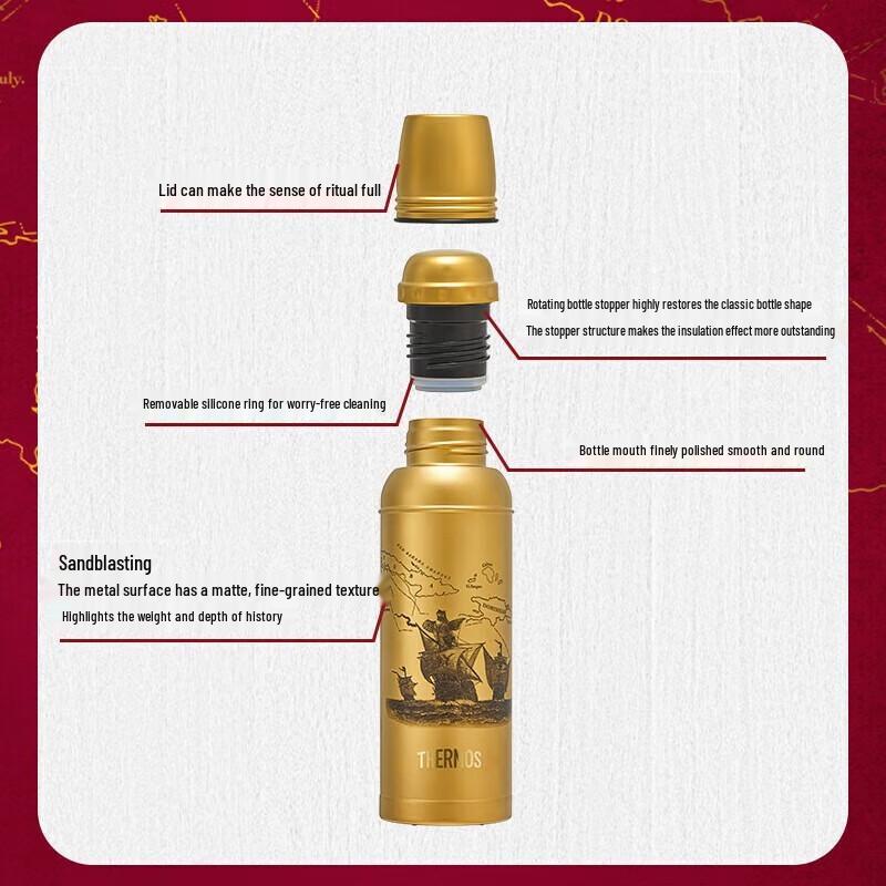 Thermos Retro Nautical Serie Edelstahl Isolierflasche