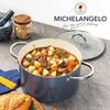 MICHELANGELO 6QT Stock Pot with Lid Soup Pot Ceramic Nonstick Cooking Pot Induction Compatible Stockpot Double Handle