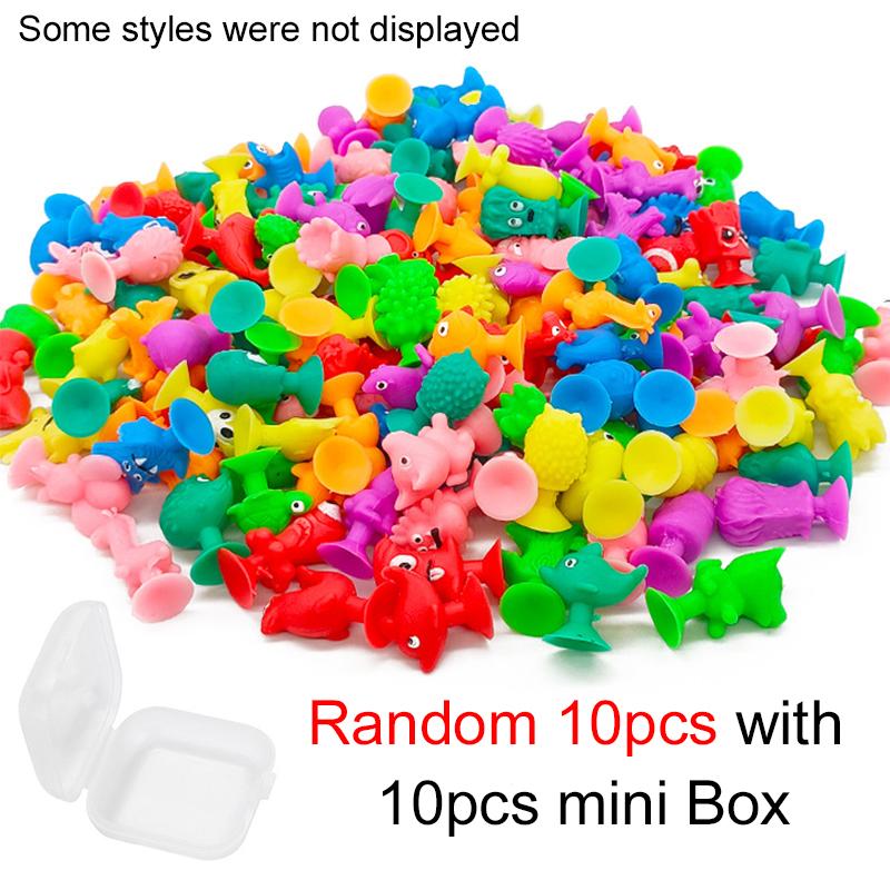 10PCS/Lot Small Monster Suction Miniature Home Office Desk Decoration Ornament Various Colors Creative Silicone Sucker Model ZYF