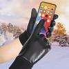 Men Winter Gloves 2 Finger Flip Cycling Gloves Waterproof Warm Gloves Windproof Fleece Gloves for Running Cycling Driving Hiking