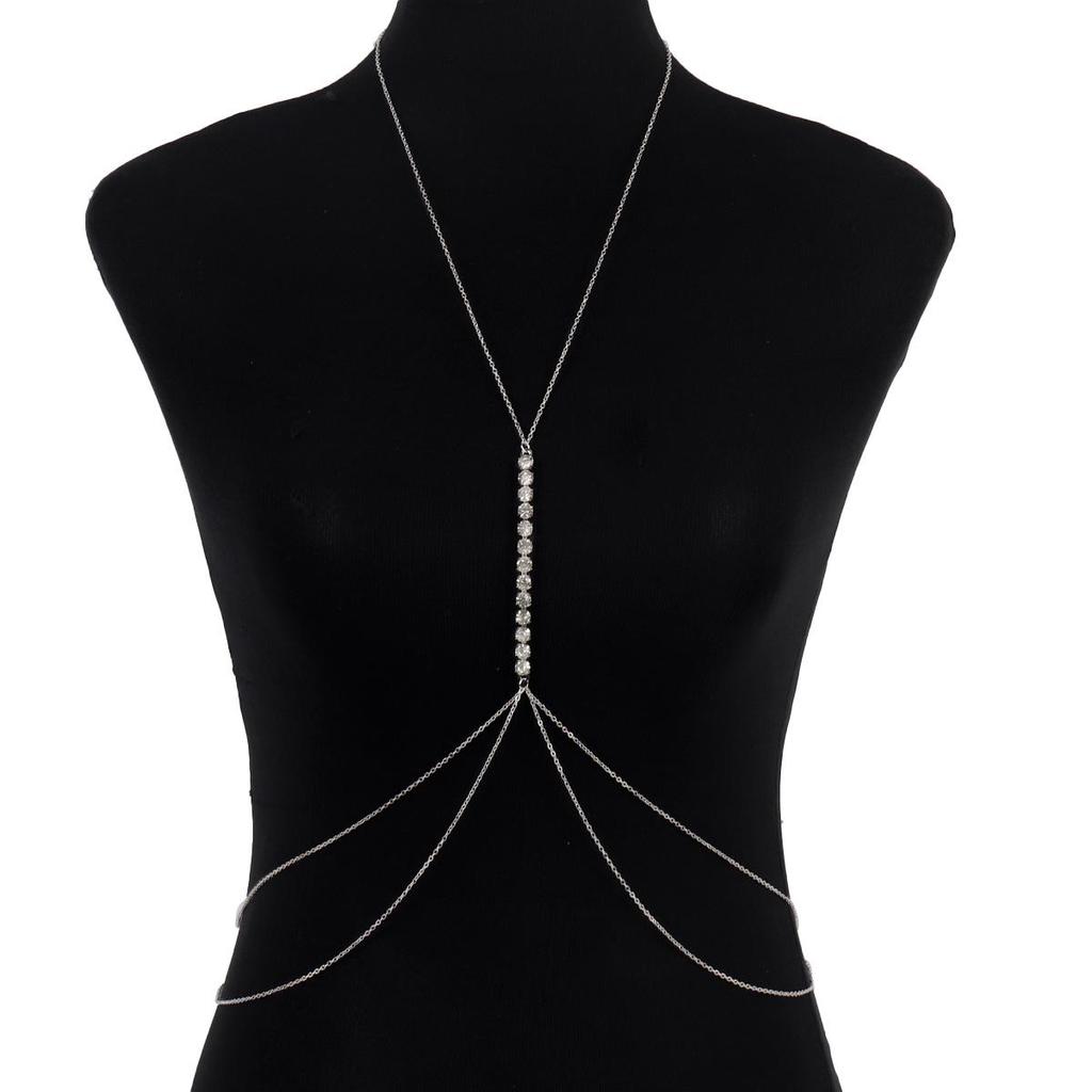 Geometric Rhinestone Chain: European & American Fashion Body Chain for Women