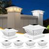 Solar Powered LED Deck Post Light Garden Cap Square Fence Landscape Lamps