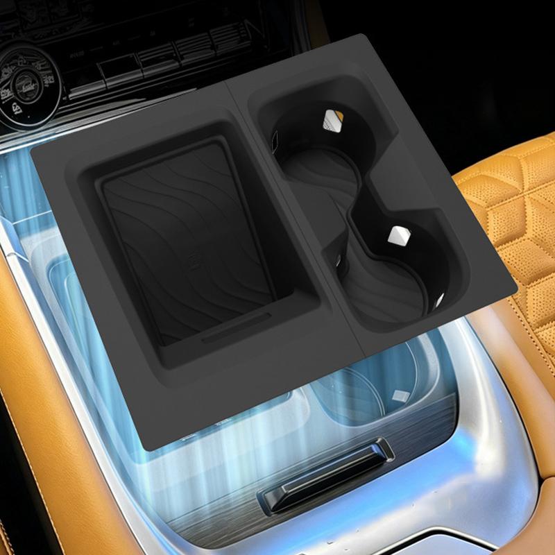 For Nissan Patrol Y63 Armada 2025 2026 Silicone Material for Wireless Water Filling Cup Protection Pad In Car Center Console