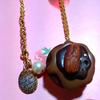Used Reasonable Q-pot Almond Cupcake Necklace Pendant Q-pot qpot