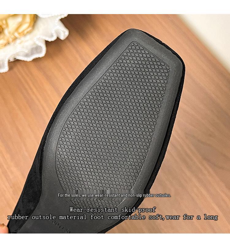 Autumn/Winter Rhinestone Buckle Chunky Heel Slimming Velvet Sock Boots for Women