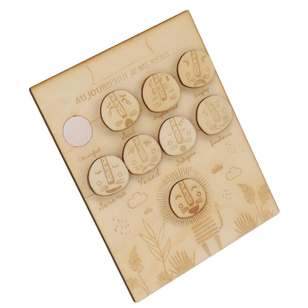 Feelings Chart for Kids Montessori Wooden Daily Moods Feelings Sign Educational Toy for Home School