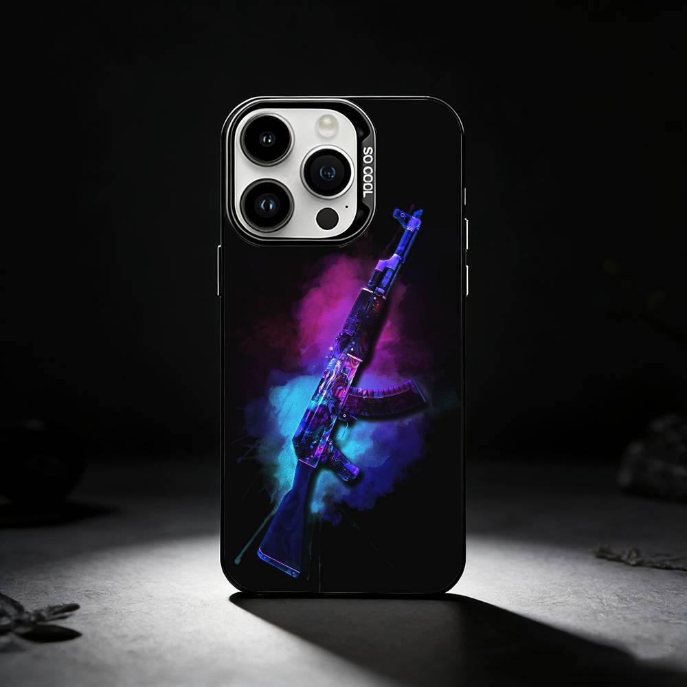 

Чехол для телефона AK47 Пистолет Пули Для iPhone 17,16,15,14,13,12,11 Plus,Pro Max,XS,Цветной серебристый чехол iPhone15promax