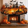 Halloween-Kamin-Schal mit Zackensaum Landhausstil Gruselige Kamin-Dekoration Herbst-Wohnkultur