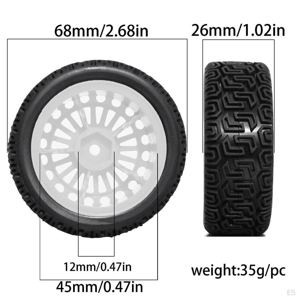 Set of RC Wheels And Tires Parts with A Focus on Compatibility for 1/10 TT01
