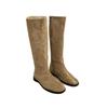 Soft leather British style 2025 knight boots pointed head thick low heel autumn and winter thin boots but knee versatile fashion women's boots