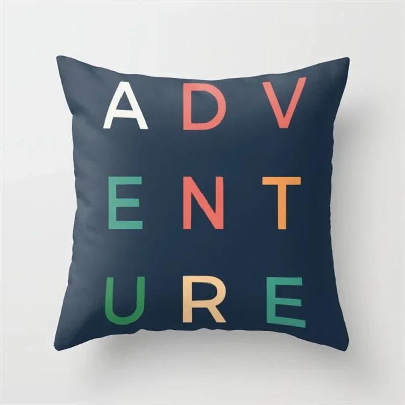 New Deep Blue Nordic Geometry Double-Sided Printed Pillow Cover Short Plush Suitable Living Rooms Bedrooms Throw Cushion Cover