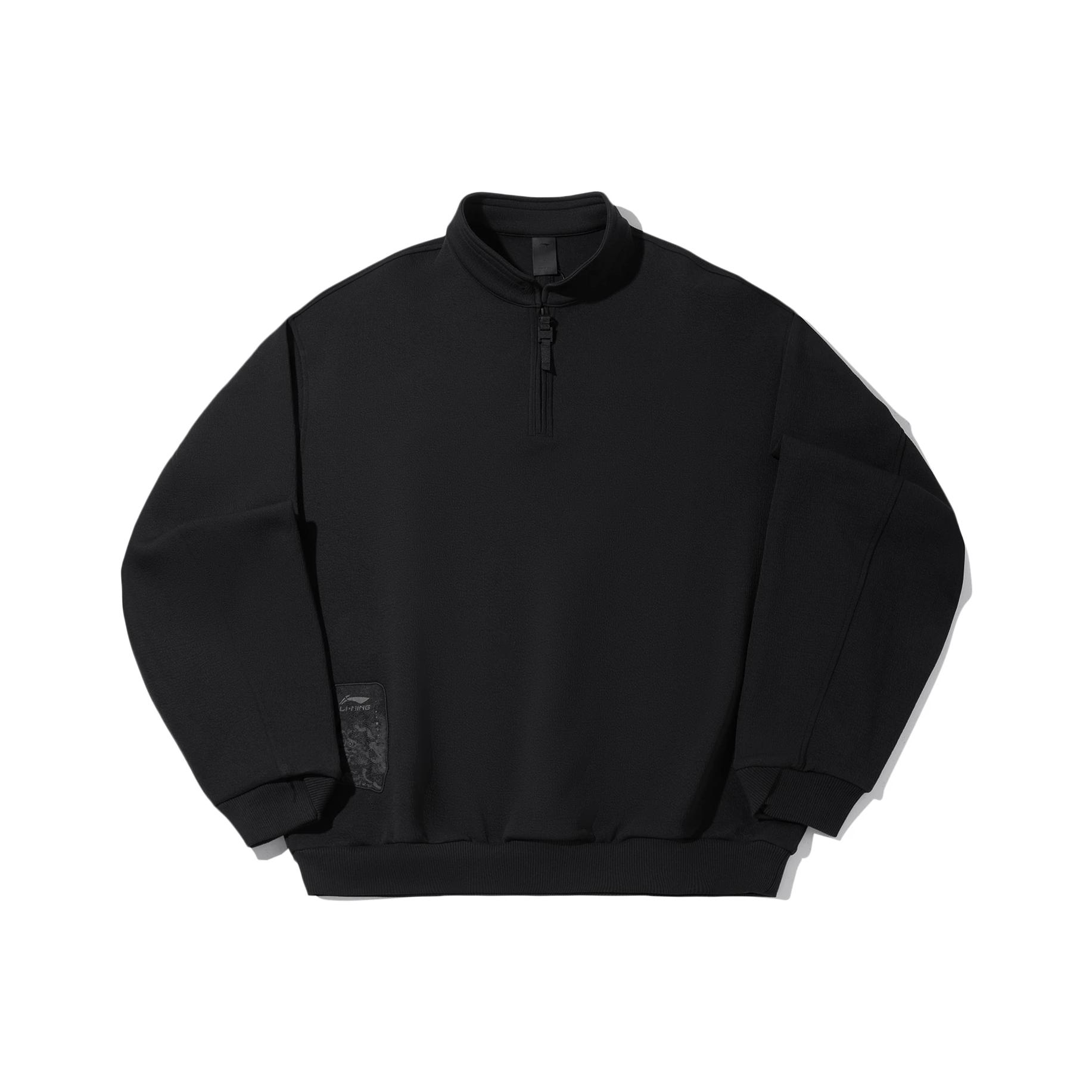 

Li Ning Серия Кунг-фу Однотонный Стойка Воротник Универсальный Повседневный Свободный Свитшот Мужской свитшот AWDV591-2 S