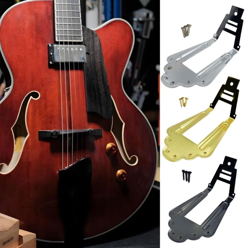 Heavy Duty Jazz Guitar Bridge Metal Texture Suitable for Enhancing Volumes and Customizable String Height Adjustment
