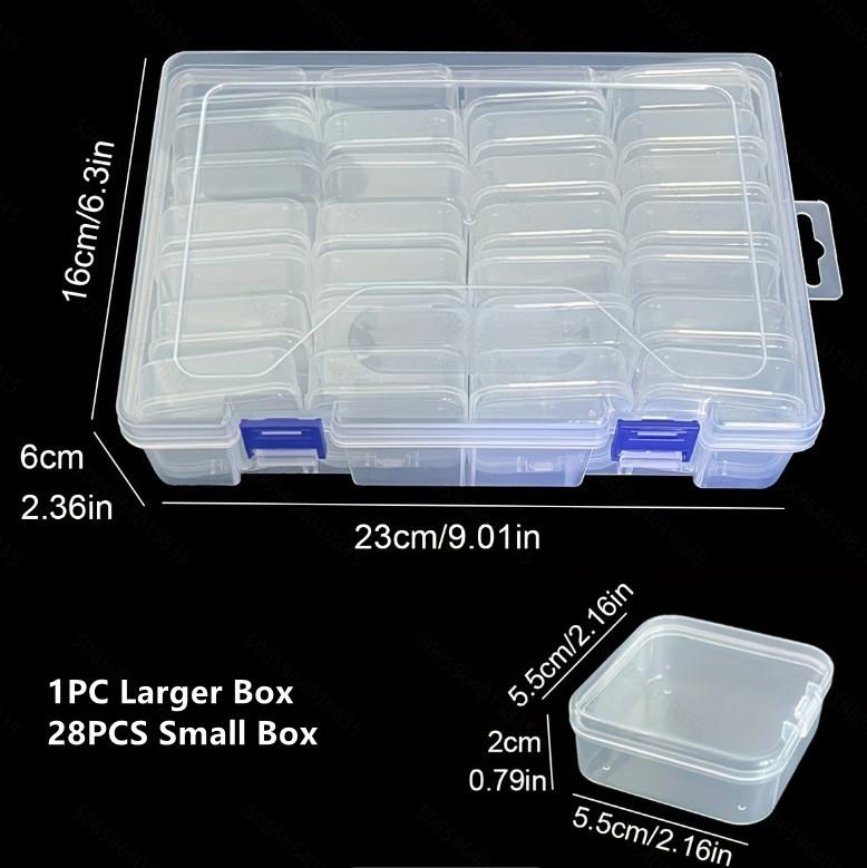 1 Set Clear Plastic Storage Containers with Hinged Lid, Mini Organizer Box for Jewelry Making DIY Bracelets Beading Nails Screws Seeds Small Parts