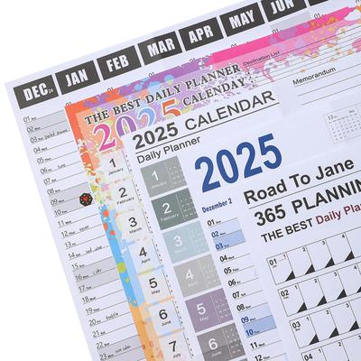 2025 Yearly Calendar, Full Year Calendar Single Page, Annual Wall Calendar With Stickers,paper Fold