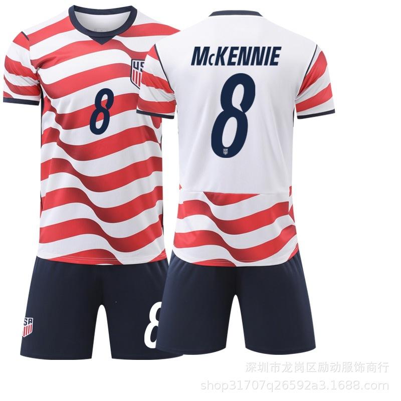 26-27 Maglia da Allenamento Coppa del Mondo Squadra USA Maglia da Casa No. 10 Pulisic 8 McKennie Maglia da Calcio Traspirante ad Asciugatura Rapida