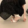 White Lace Bride Wedding Shoes Elegant Ribbon Bowtie Pointed Toe Hollow Thin Heels Women Evening Banquet Dress Shoes