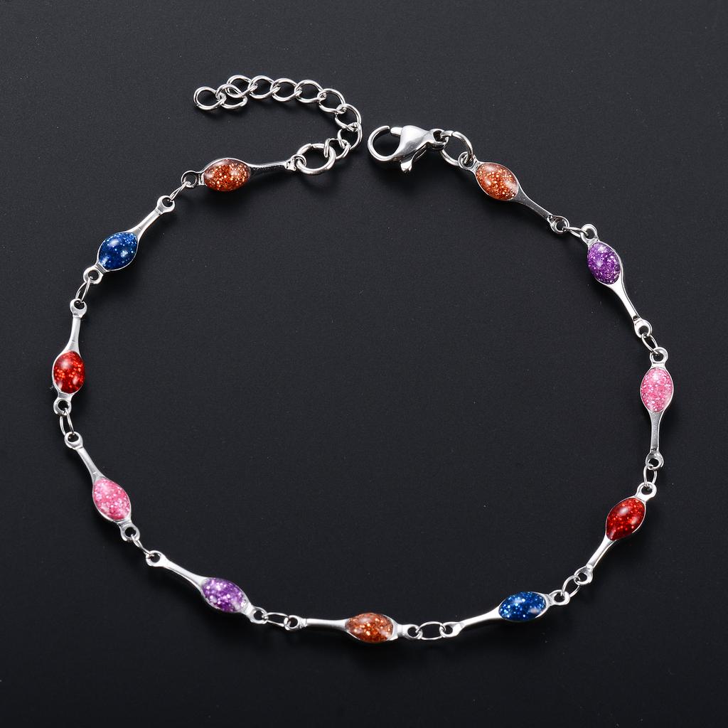 4mm Stainless Steel Bone Turkish Evil Eye Link Hand Chain Bracelet for Women Girl Wristband Anklets Metal Jewelry Summer Gift