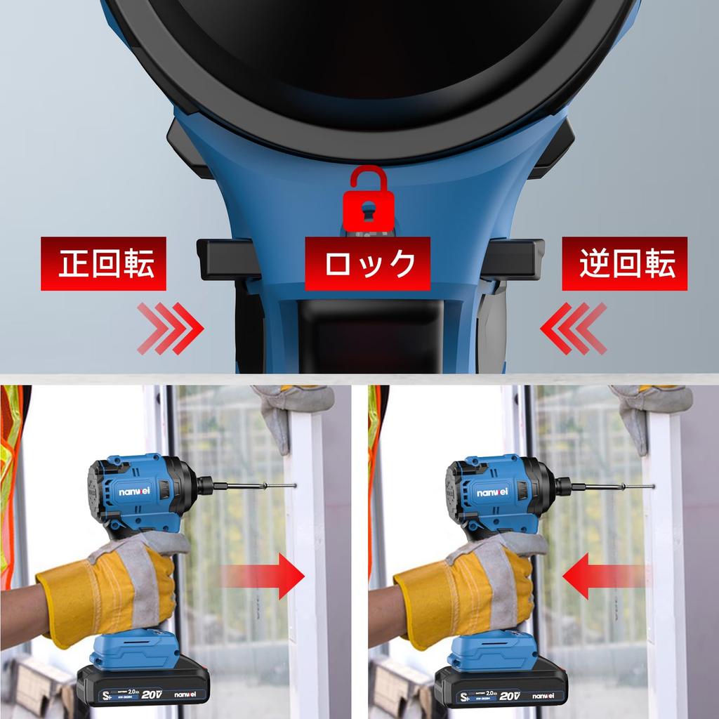 NANWEI Impact Compatible with Makita Max Torque Brushless 4 Output Infinitely Variable High with LED Body Only Sold Driver, 18V, 1/4-inch, 240Nm,