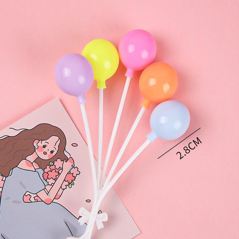 Retro Colorful Balloon Cake Toppers - Large Round for Children's Birthday Dessert Table