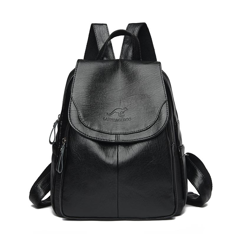

Genuine Brand Women s Soft Leather Backpack School Bookbags for Girls Bagpack Large Capacity Designer Travel Rucksack Mochilas чёрный