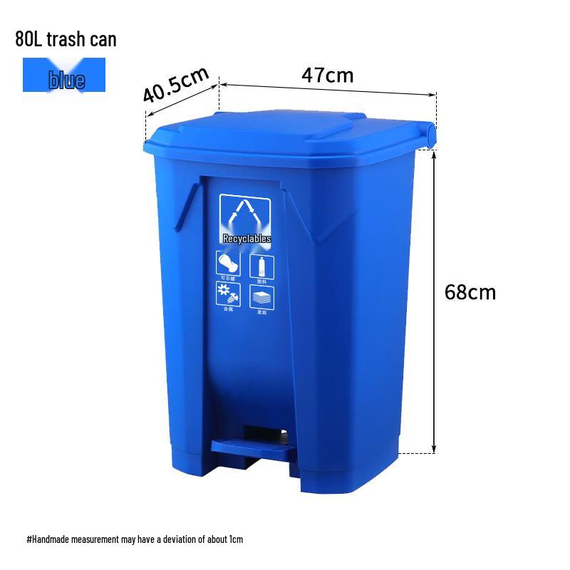 

Велике Комерційне Сміттєве Відро з Кришкою на Педалі - Червоне, Синє, Зелене, Сіре для Сортування Сміття