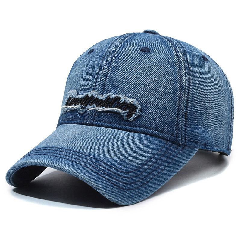 

Мужская джинсовая бейсболка, женская сезонная весна-лето, шляпа от солнца, панама с вышивкой, хвостик, шляпа Snapback, шляпа с козырьком чёрный/темно-синий