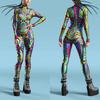 3D Digital Printing Stage Performance Costumes Adults Halloween Events Carnival Theme Party Cosplay Outfit Pretend Game Jumpsuit