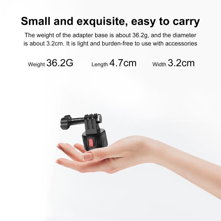 PULUZ Action Camera 1/4 Inch Magnetic Base Adapter (Black)