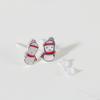 European Elk Snowman Christmas Earrings
