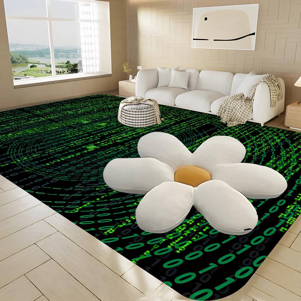 Binary Code The Matrix Program Chart Floor Mat INS Style Soft Bedroom Floor House Laundry Room Mat Anti-skid Household Carpets