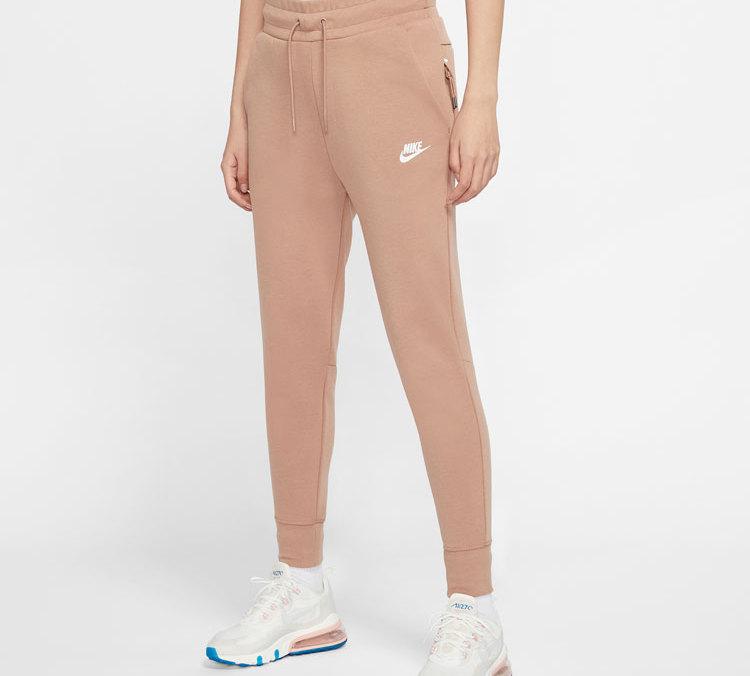 Nike Knitted Sweatpants Women's Desert Yellow Moderate Straight Fit Pants BV3473-283