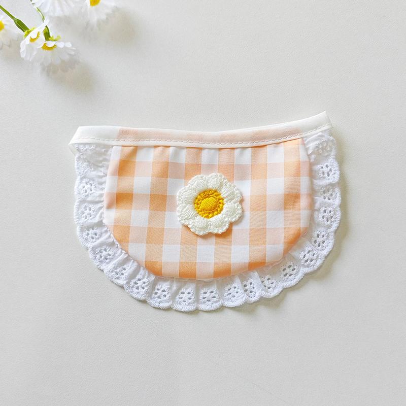 

Бандана для собаки Милая Модная Клетчатый узор Смайлик Маленькие собаки Слюнявчики Для бишона Тедди Померанского шпица Розовая